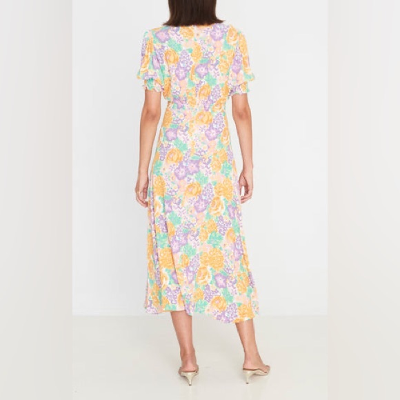 Faithfull The Brand Marie Louise midi Ade floral print Dress 6 - Picture 3 of 6